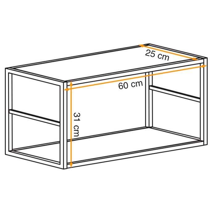 Étagère SWITCH – 2 tablettes – Frame van mat zwart metaal – Minimalistisch ontwerp