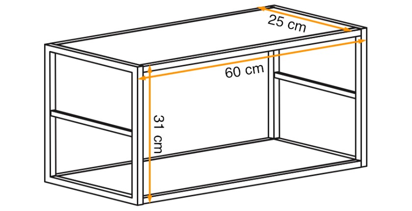 Rek SWITCH - 2 planken - Matzwart metalen frame - Minimalistisch design