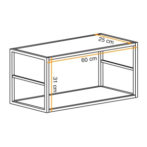 Rek SWITCH - 2 planken - Matzwart metalen frame - Minimalistisch design