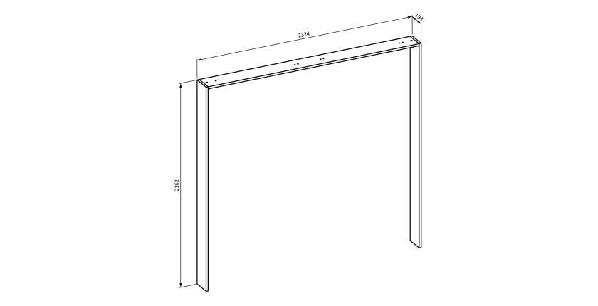Complete kamer VERTIGO - Opbergbed 180x200, 2 nachtkastjes, kledingkast met 4 deuren + design frame
