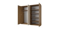 Complete kamer VERTIGO - Opbergbed 180x200, 2 nachtkastjes, kledingkast met 4 deuren + design frame