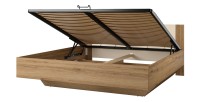 Komplettes Schlafzimmer VERTIGO - Bett mit Stauraum 160x200, 2 Nachttische, Kleiderschrank mit 3 Türen, Kommode + Designerrahmen