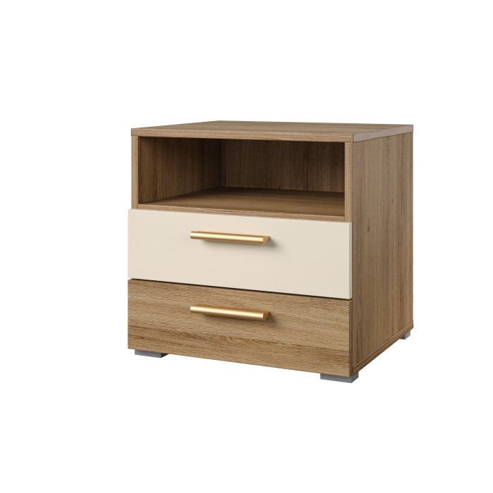 Komplettes Schlafzimmer VERTIGO – Bett mit Stauraum 160x200, 2 Nachttische, Kleiderschrank mit 3 Türen, Kommode + Designerrahmen