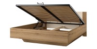Chambre complète VERTIGO – Lit coffre 180x200, 2 chevets, armoire 3 portes, commode + cadre design
