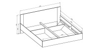 Komplettes Schlafzimmer HAVANA in Eiche und Schwarz – Bett mit Stauraum 180x200, Kleiderschrank mit 4 Türen, Nachttische und Kom