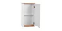 Meuble salle de bain ERMANO – Chêne clair et blanc brillant – 35x70 cm – 1 porte – À suspendre 