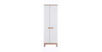 Colonne salle de bain ERMANO – Chêne clair et blanc brillant – 60x187 cm – 1 porte – À poser 