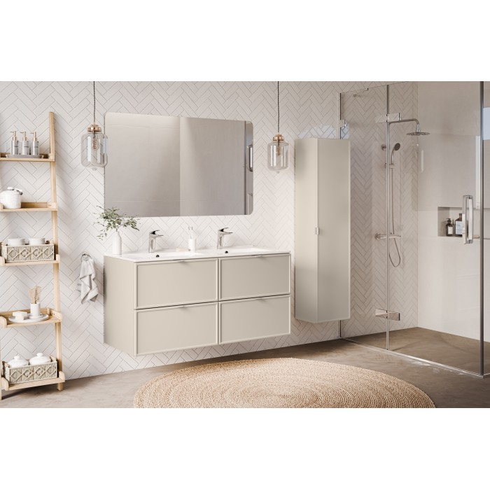 Colonne de salle de bain BRAZZA – 1 porte – Coloris marron congo – 140 cm – À suspendre 