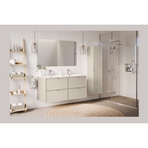 Colonne de salle de bain BRAZZA – 1 porte – Coloris marron congo – 140 cm – À suspendre 