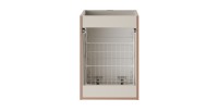 Meuble sous vasque BRAZZA – 1 porte avec panier à linge – Coloris marron congo – 40 cm – À poser 