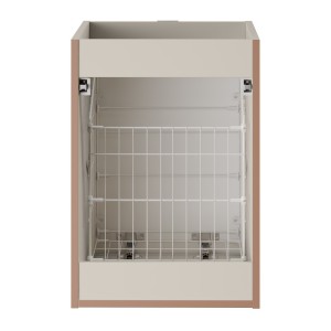 Meuble sous vasque BRAZZA – 1 porte avec panier à linge – Coloris marron congo – 40 cm – À poser 