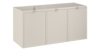 Meuble sous vasque BRAZZA – 3 portes – Coloris marron congo – 120 cm – À poser 