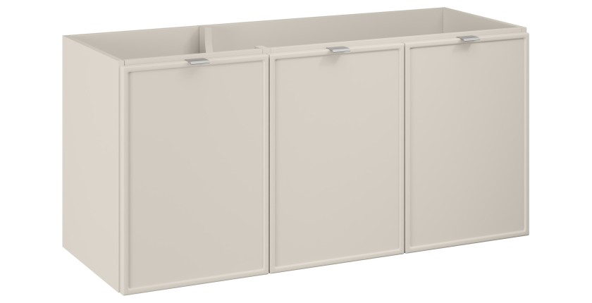 Meuble sous vasque BRAZZA – 3 portes – Coloris marron congo – 120 cm – À poser 