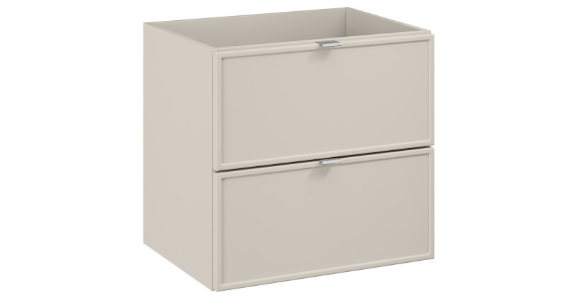 Meuble sous vasque BRAZZA – 2 tiroirs – Coloris marron congo – 60 cm – À suspendre 