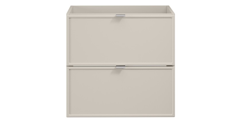 Meuble sous vasque BRAZZA – 2 tiroirs – Coloris marron congo – 60 cm – À suspendre 