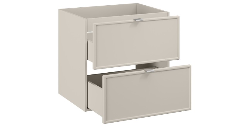Meuble sous vasque BRAZZA – 2 tiroirs – Coloris marron congo – 60 cm – À suspendre 