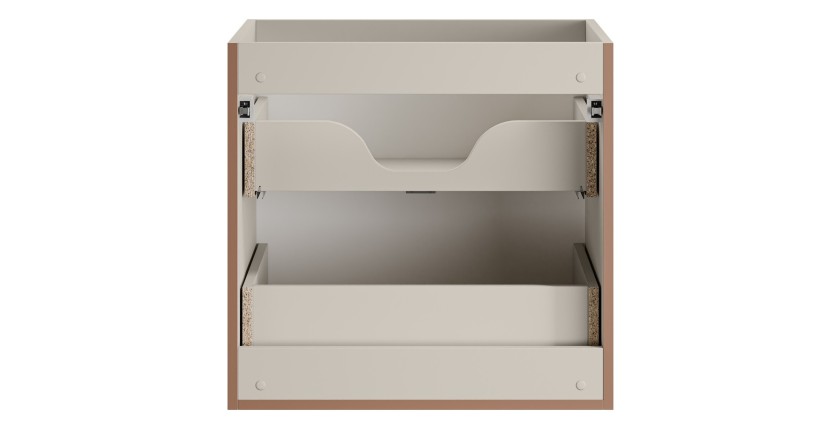Meuble sous vasque BRAZZA – 2 tiroirs – Coloris marron congo – 60 cm – À suspendre 