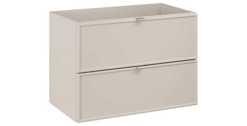 Meuble sous vasque BRAZZA – 2 tiroirs – Coloris marron congo – 80 cm – À suspendre 