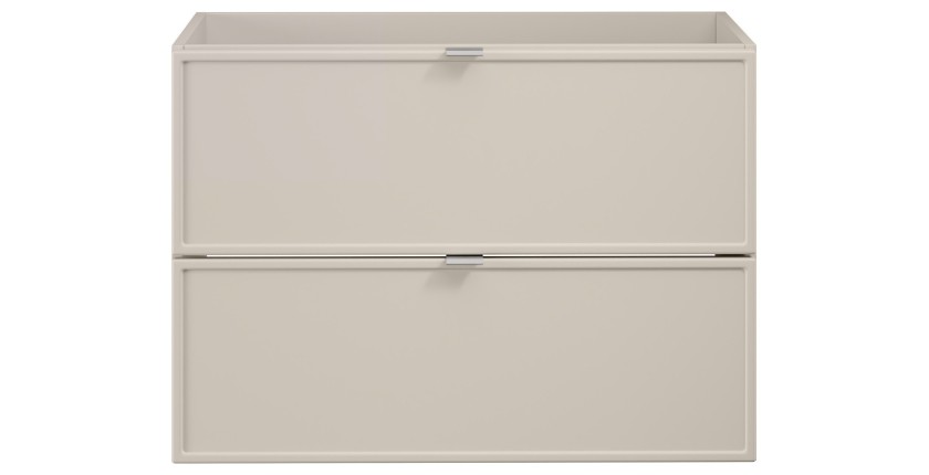 Meuble sous vasque BRAZZA – 2 tiroirs – Coloris marron congo – 80 cm – À suspendre 