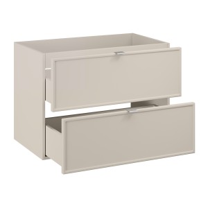 Meuble sous vasque BRAZZA – 2 tiroirs – Coloris marron congo – 80 cm – À suspendre 