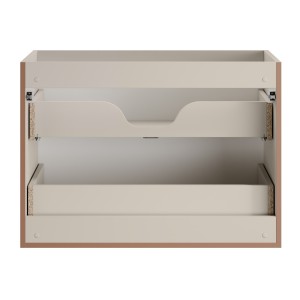 Meuble sous vasque BRAZZA – 2 tiroirs – Coloris marron congo – 80 cm – À suspendre 