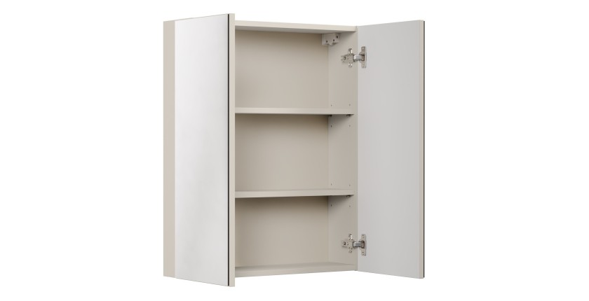 Meuble haut miroir BRAZZA – 2 portes – Coloris marron congo – L60 x H75 cm – À suspendre 