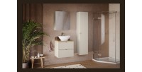 Meuble haut miroir BRAZZA – 2 portes – Coloris marron congo – L60 x H75 cm – À suspendre 