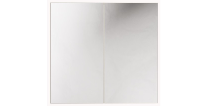 Meuble haut miroir BRAZZA – 2 portes – Coloris marron congo – L80 x H75 cm – À suspendre 