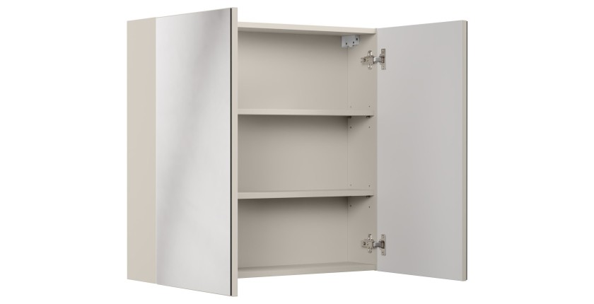 Meuble haut miroir BRAZZA – 2 portes – Coloris marron congo – L80 x H75 cm – À suspendre 