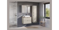 Meuble haut miroir BRAZZA – 2 portes – Coloris marron congo – L80 x H75 cm – À suspendre 