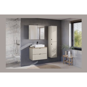 Meuble haut miroir BRAZZA – 2 portes – Coloris marron congo – L80 x H75 cm – À suspendre 