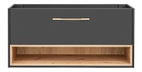 Meuble sous vasque TALOKA – 120 cm – Gris anthracite et chêne clair – 2 tiroirs – À suspendre 