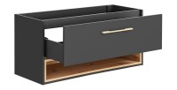 Meuble sous vasque TALOKA – 120 cm – Gris anthracite et chêne clair – 2 tiroirs – À suspendre 