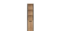 Colonne de salle de bain ONIL – 1 porte – Chêne clair et noir – 185 cm – À suspendre 