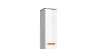 Colonne salle de bain ERMANO – Chêne clair et blanc brillant – 35x187 cm – 1 porte – À poser