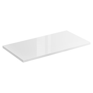 Plan vasque NALYA 61 cm – Blanc brillant et chêne clair – Plateau pour meuble suspendu 
