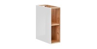 Accessoire mural NALYA 57 cm – Blanc brillant et chêne clair – Élément suspendu compact