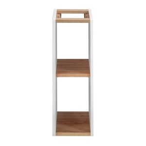 Accessoire mural NALYA 57 cm – Blanc brillant et chêne clair – Élément suspendu compact