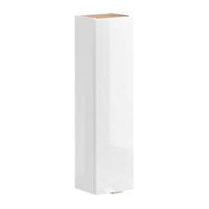 Meuble de rangement NALYA 75 cm – Blanc brillant et chêne clair – Élément mural compact