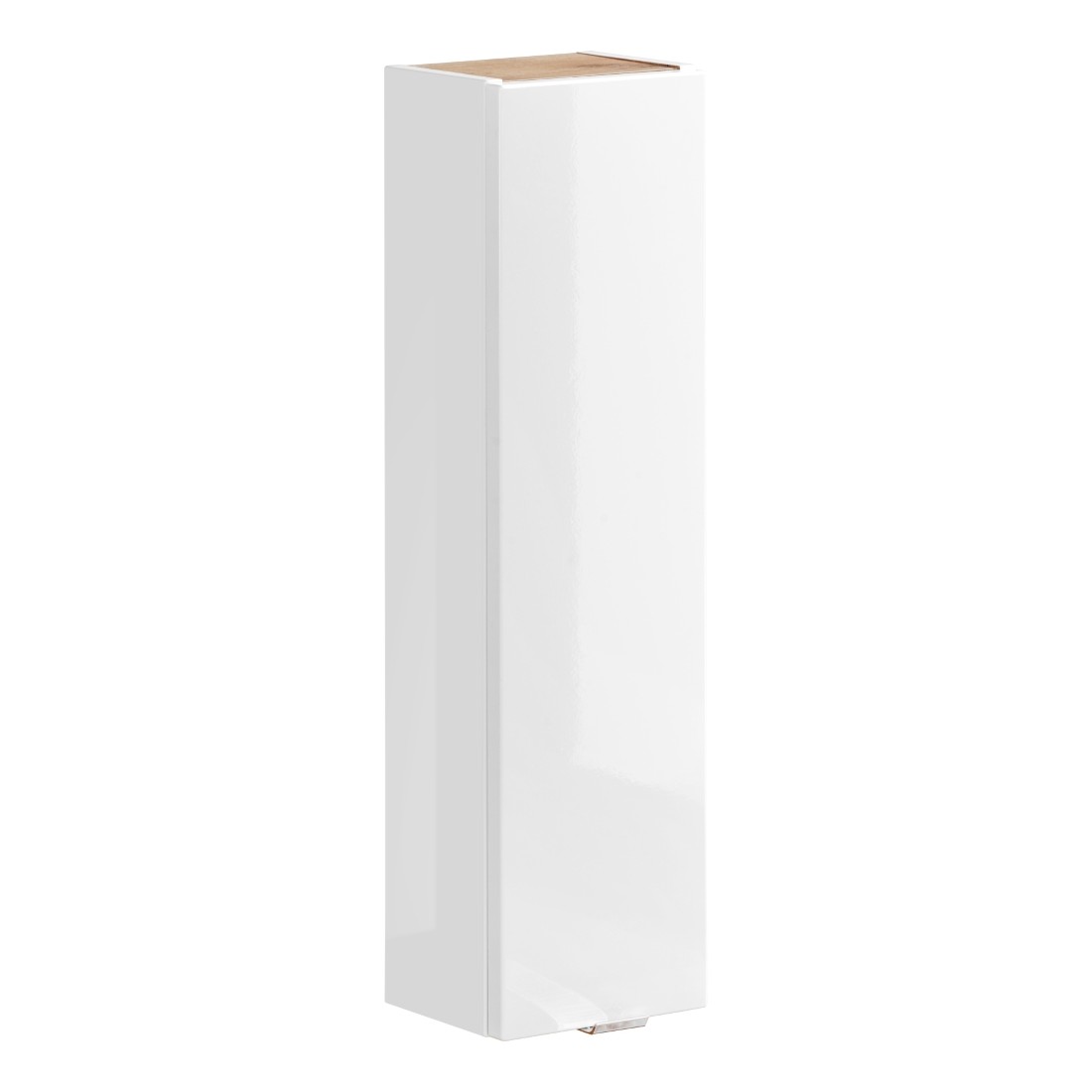 Meuble de rangement NALYA 75 cm – Blanc brillant et chêne clair – Élément mural compact