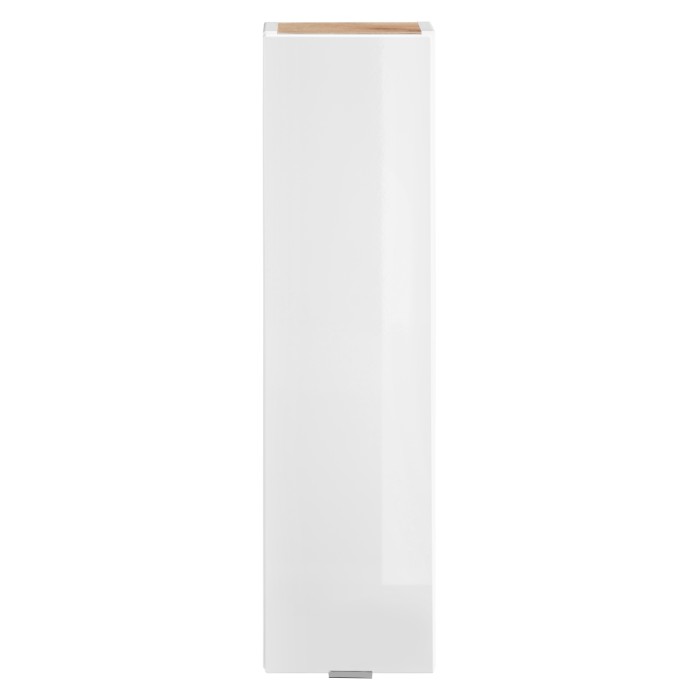 Meuble de rangement NALYA 75 cm – Blanc brillant et chêne clair – Élément mural compact