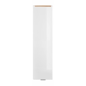 Meuble de rangement NALYA 75 cm – Blanc brillant et chêne clair – Élément mural compact