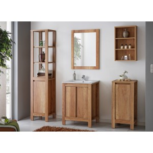 Meuble de rangement KALUNA 86 cm – Coloris bois de noyer – Élément mural suspendu 