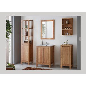 Meuble de rangement KALUNA 86 cm – Coloris bois de noyer – Élément mural suspendu 