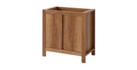 Meuble sous vasque KALUNA 80 cm – Coloris bois de noyer – Meuble suspendu rustique 