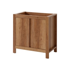 Meuble sous vasque KALUNA 80 cm – Coloris bois de noyer – Meuble suspendu rustique 