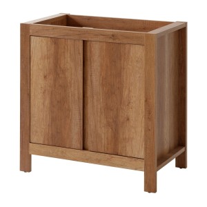 Meuble sous vasque KALUNA 80 cm – Coloris bois de noyer – Meuble suspendu rustique 