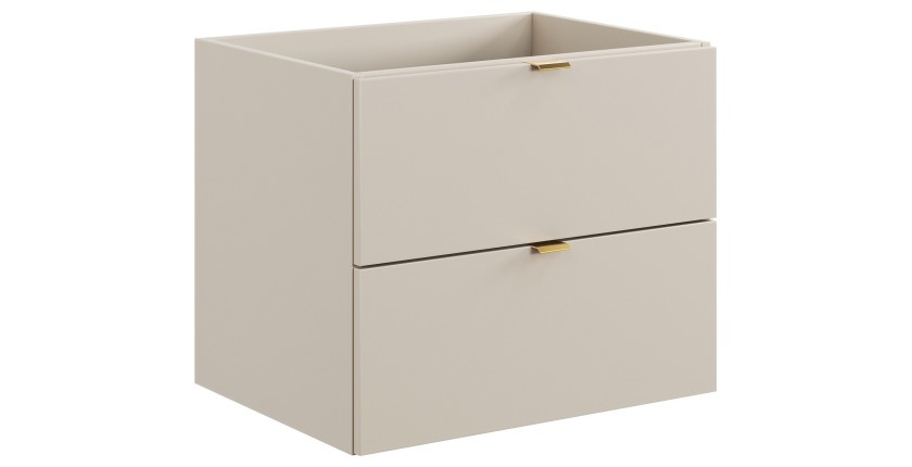Meuble sous vasque BELLA 60 cm – Coloris marron congo – Design suspendu finition mate 