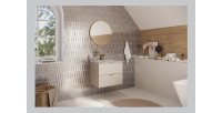 Meuble sous vasque BELLA 60 cm – Coloris marron congo – Design suspendu finition mate 
