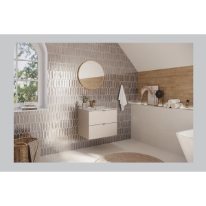 Meuble sous vasque BELLA 60 cm – Coloris marron congo – Design suspendu finition mate 